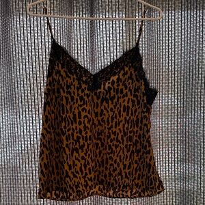 BP Leopard Print Cami with Lace Trim